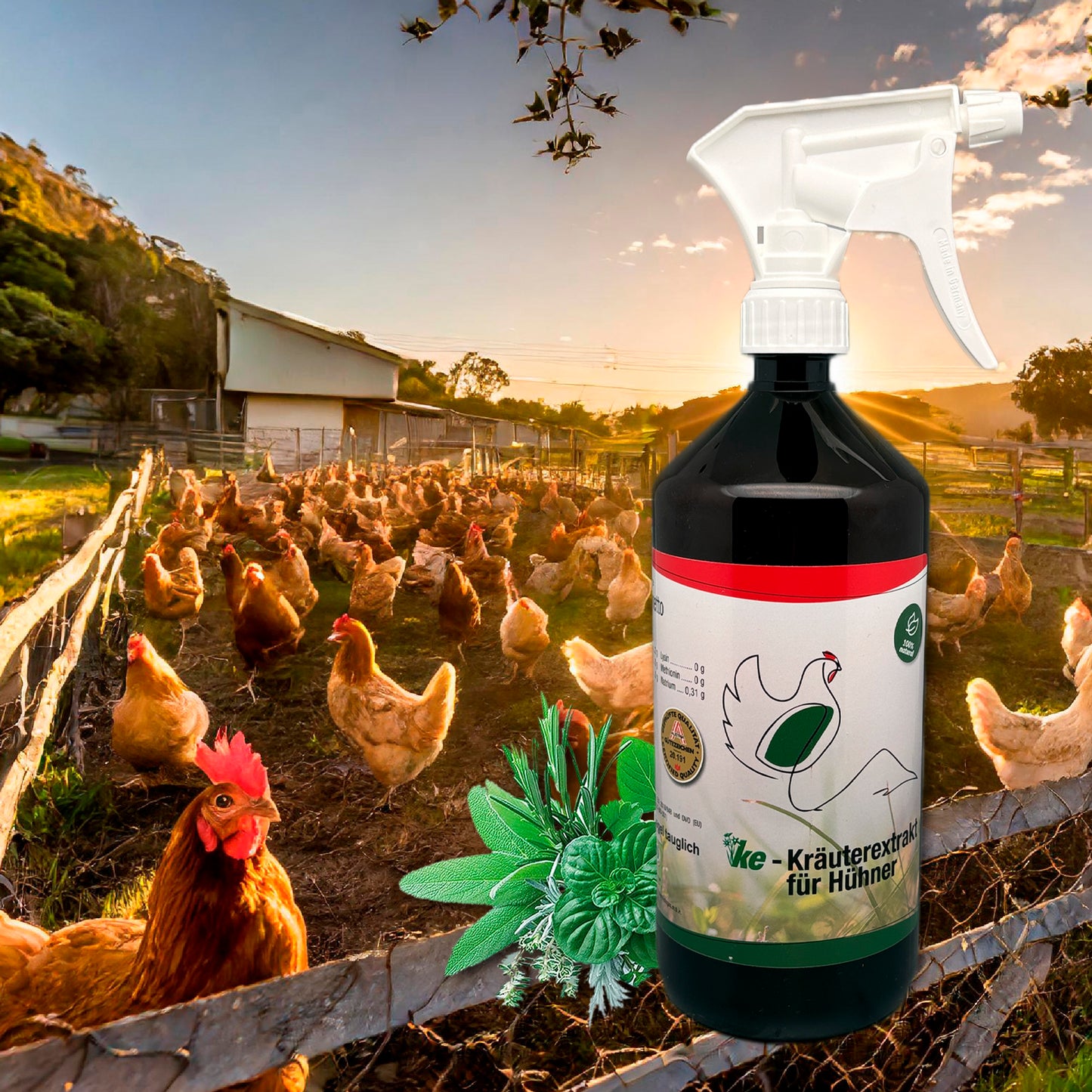 KE-herb extract for chickens 500ml incl.. spray head DE-ÖKO-012