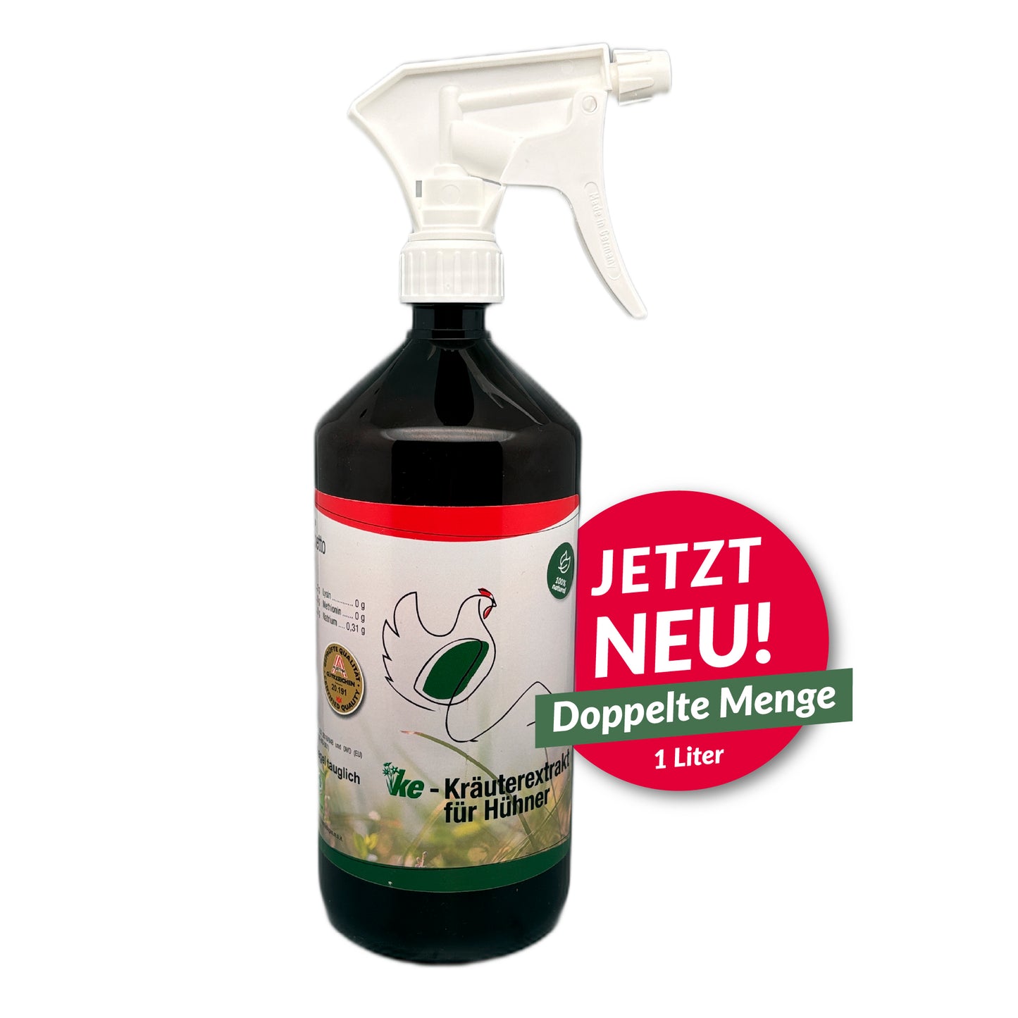 KE-Kräuterextrakt 1000ml - natürliches Wohbefinden für deine Hühner