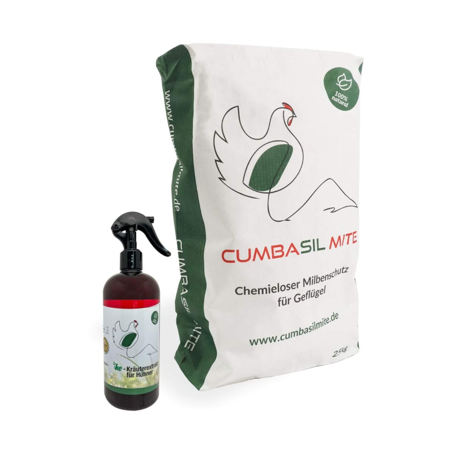 Cumbasil Mite 25kg + KE Kräuterextrakt für Hühner 500ml